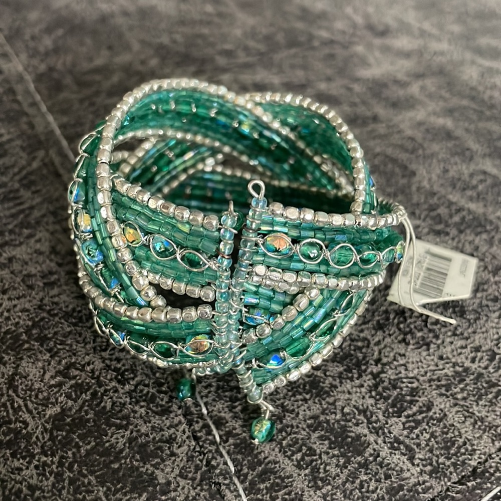 Aqua Teal Beaded Bracelet
